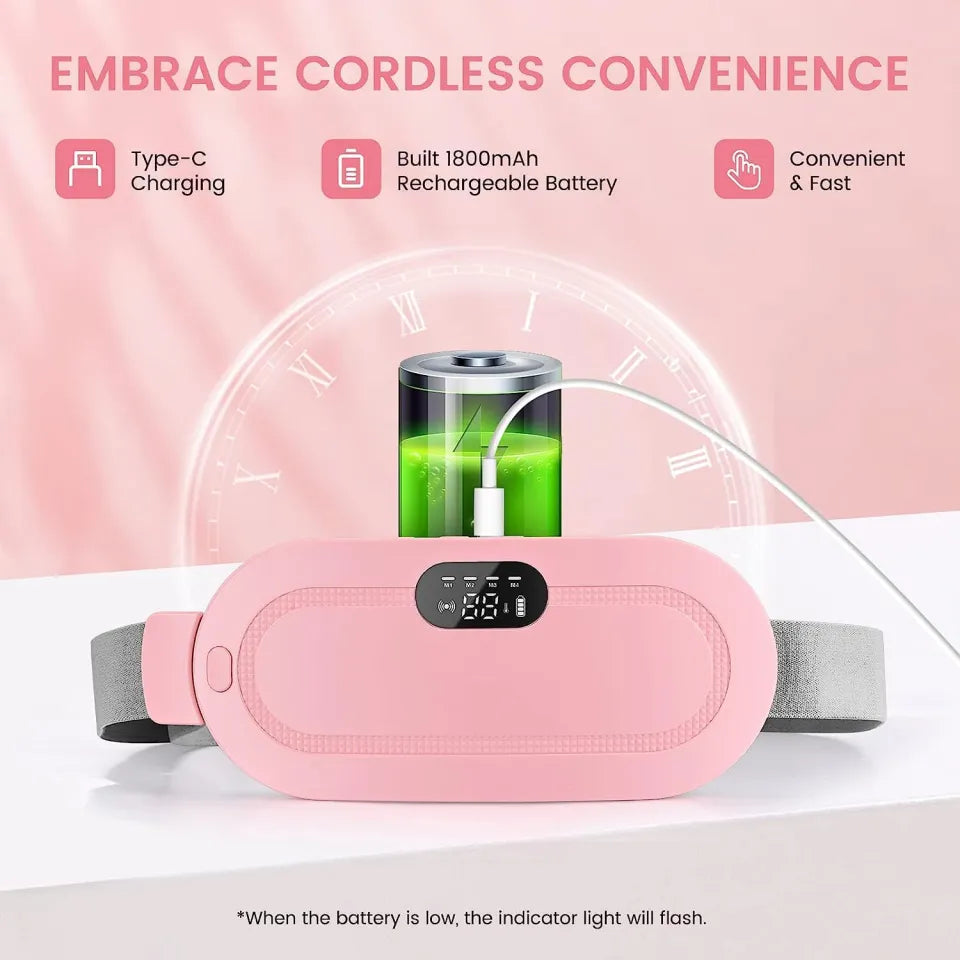 Women’s Period Pain Relief Belt | Rechargeable Cordless Menstrual Heating Pad
