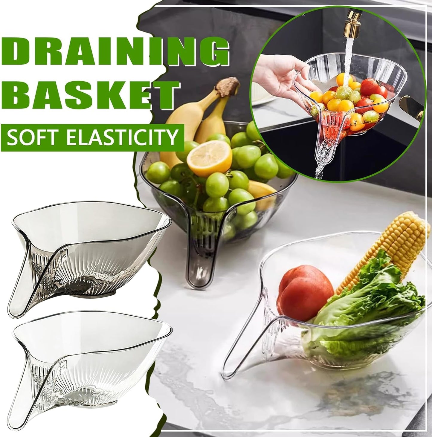 Swadish Drain Basket Funnel for Kitchen Sink (Pack of 2)