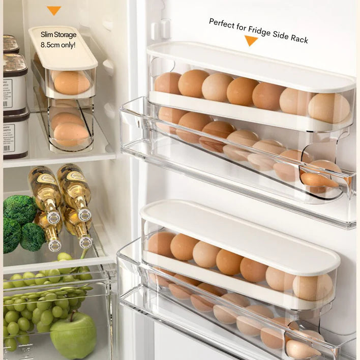 Automatically Rolling Egg Holder Container Display Rack