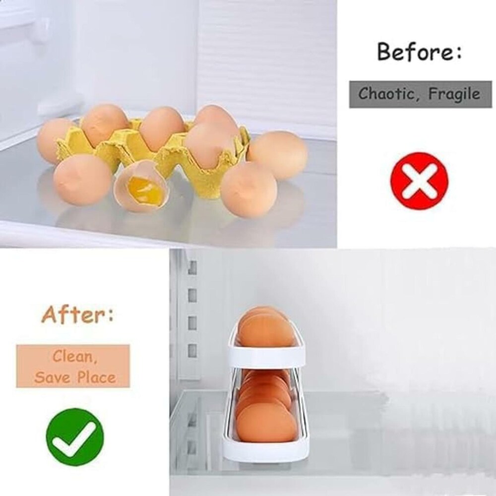Automatically Rolling Egg Holder Container Display Rack