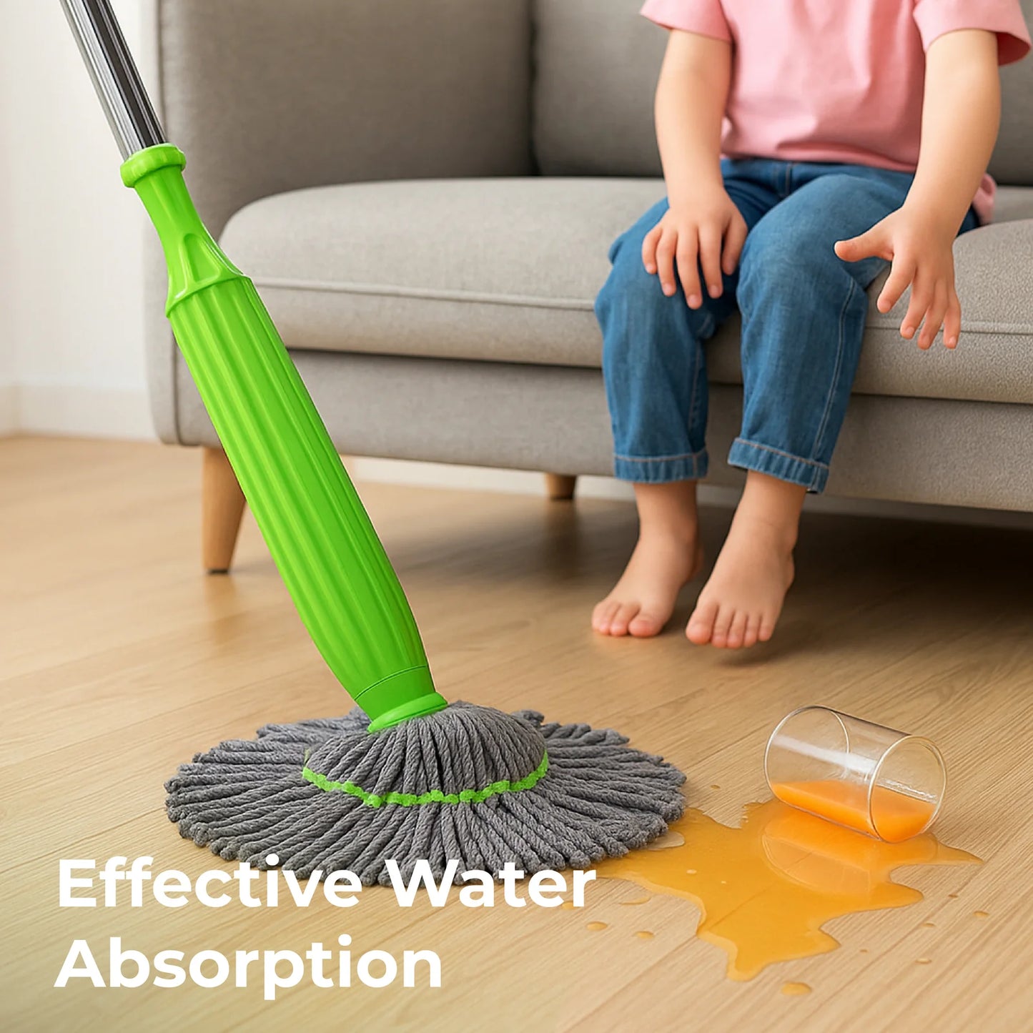 Self-Twisting Water Rotating Mop | 360° Spin Cleaning System